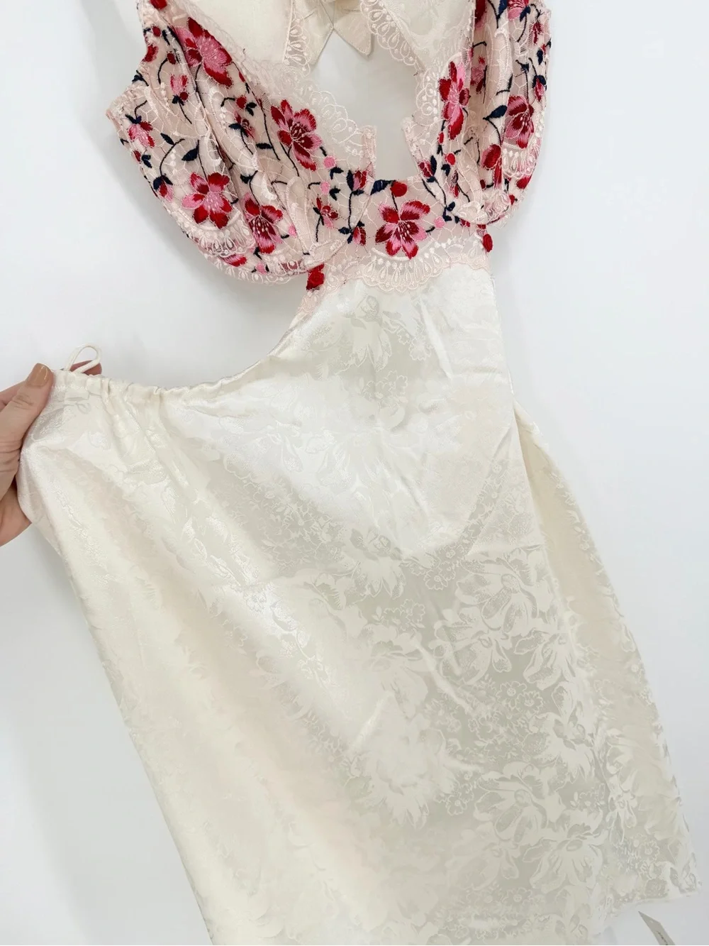 For Love & Lemons White Festival Cutout Rose Dress